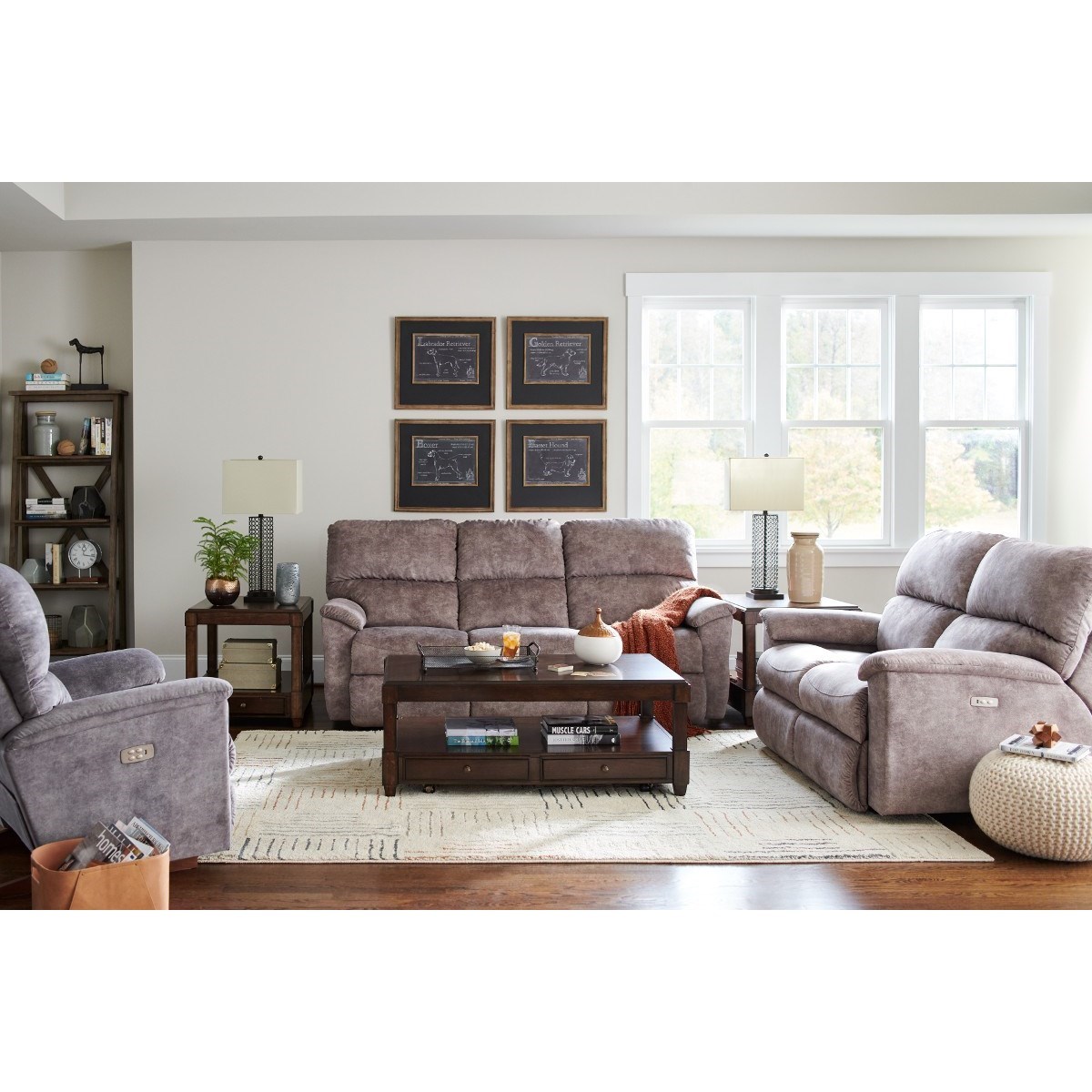 LaZBoy Brooks Casual Power Reclining Sofa with Power Headrests and